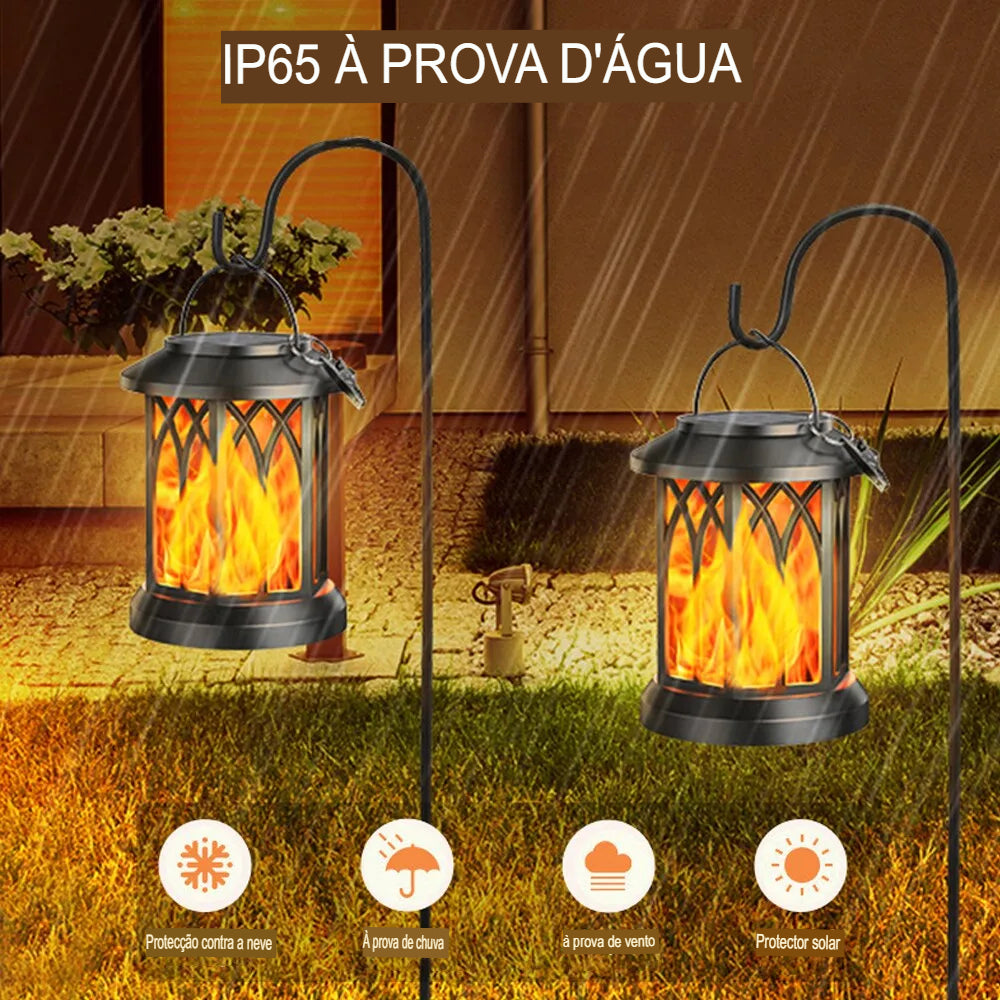 Lâmpada Solar LED com Chama Simulada